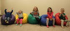 Child Bean Bag Chairs by Better American Products - Kid Sized Baseball Style Vinyl Bean Bag Chairs Perfect for Game Rooms and More (White)