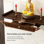 Altar Table, Wall-Mounted Personal Shrine Altar Table, Buddha Niche, Buddha Shelf Statue Stand, Spiritual Activities, Used to Place Photos, Souvenirs etc(66 * 26cm/26 * 10.2in)