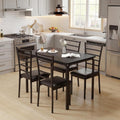 Dining Table Set for 4, 5 Piece Kitchen Table and Chairs Set with Upholstered Thick Cushion, Space Saving Dinette Set with Metal Frame for Small Spaces, Apartment, Breakfast Nook