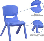 EMMA + OLIVER 2 Pack Blue Plastic Stackable School Chair with 10.5" H Seat, Preschool Chair