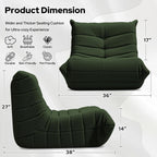 HABUTWAY Bean Bag Chairs Fireside Lazy Floor Sofa, Soft Teddy Fleece Bean Bag Sofa with High-Resilience Foam Filling，Beanbag for Living Room, Bedroom, Office (Green Teddy)