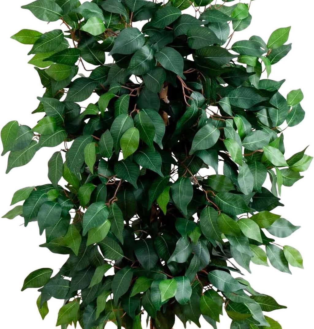 Nearly Natural 4ft Triple Trunk Ficus Silk Tree with Natural Wood Trunks and Dense Foliage, Mid-Size Faux Floor Plant for Home and Office