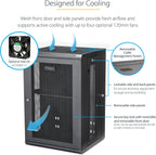 StarTech 4-Post 18U Wall Mount Network Cabinet w/ 1U Shelf, 19" Wall-Mounted Server Rack Kit for IT / Data Computer Equipment, Ships Fully Assembled