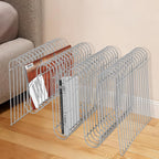 Modern Side Table M-Shaped Side Table Iron Linear End Table for Books, Magazines, Newspapers, 55.12 lbs Load, 16.92 * 11.81 * 11.81in, Silver