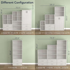 Homes: Inside + Out Apexa 3-Cube Storage Organizer Shelves, Stackable Wood Bookcase Fits Cubby Bins for Organization, Dorm Teen Room Decor & Home Office, White