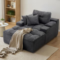 50" Oversized Boneless Chaise Lounge Chair Indoor, Plush Faux Fur Cloud Sofa Couch with Pillows, No Assembly Deep Seat Reading Chair Bed, Cozy Floor Couch for Living Room or Bedroom
