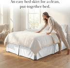 Southshore Fine Living, Inc. Queen Bed Skirt 14 Inch Drop, Pleated Dust Ruffle for Bed Skirting Queen Size - Platform Cover, Split Corners, Wrinkle Resistant, Soft Easy Care Microfiber - Bright White