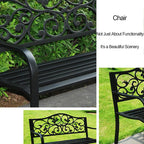 Bench, Garden Bench, Patio Bench for Outdoors Metal Porch Clearance Work Entryway Steel Frame Furniture for Yard(B1)