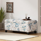 Christopher Knight Home Nesbit Living Room Ottoman with Storage, Entryway Fabric Upholstered Storage Ottoman Bench, Rectangular Sofa Foot Stool, Bedroom End of Bed Bench, Shoe Organizer, Light Blue