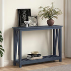 ChooChoo Farmhouse Console Table, Rustic Vintage Narrow Sofa Table for Entryway, Living Room, Hallway, 40 Blue