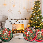 6 PCS Clear Wreath Storage Bag, 24x8 Inch Christmas Wreath Storage Container, PVC+PE Wreath Protector with Handle for Xmas Holiday Seasonal Wreath Garland (3 Green+3 Red)