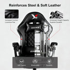 Gaming Chair with Pocket Spring Cushion, Ergonomic High Back Computer Chair with Footrest and Lumbar Support, Adjustable Height 360° Swivel Recliner, Black