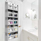 Simple Houseware Extra Large Heavy Duty Over the Door Organizer with 10 Clear Window Pockets, 80 lbs Capacity for Pantry, Closet, Bathroom, Gray