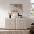SICOTAS Buffet Cabinet with Storage - Accent Fluted Storage Cabinet with 2 Doors & 1 Drawer 34.6" Wide Modern Sideboard Credenza Large Buffet Table for Living Room Kitchen Dining Room Entryway Office