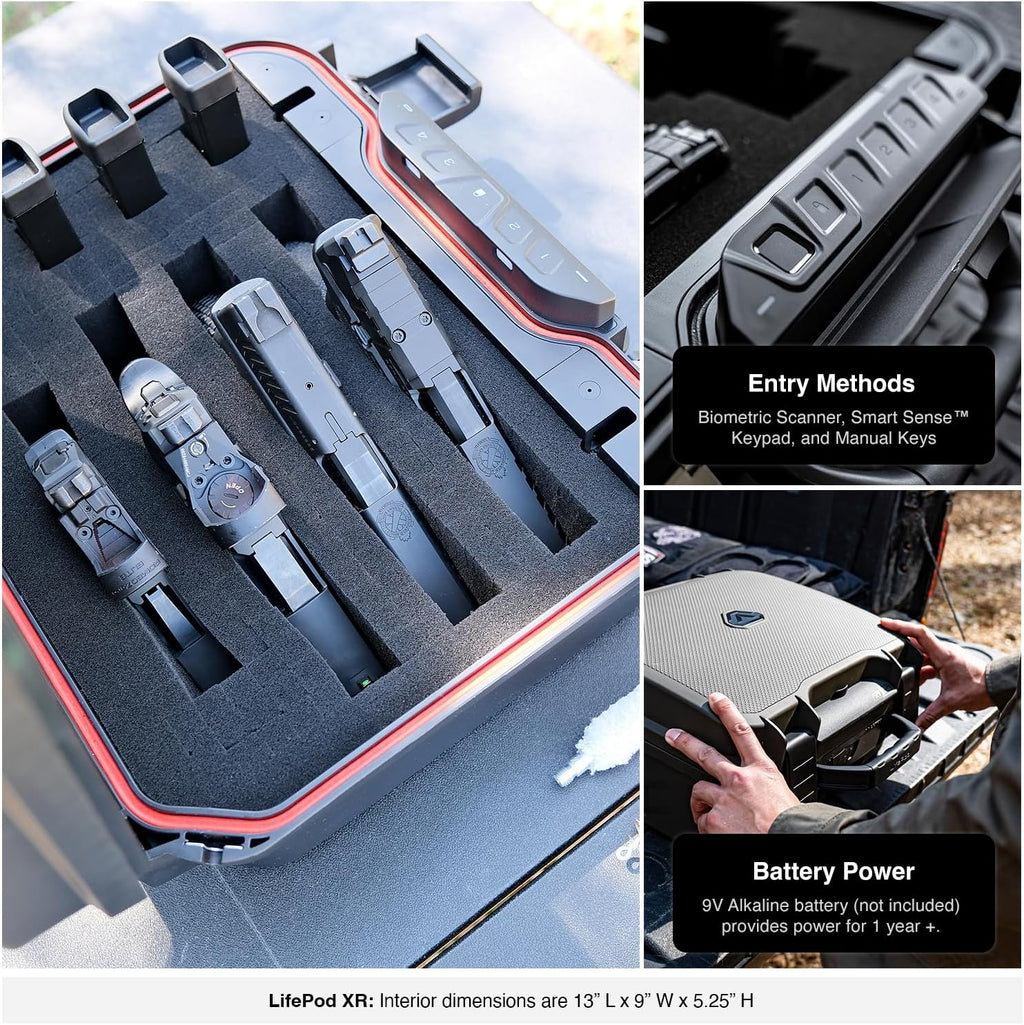 VAULTEK LifePod XR Series Weatherproof Safe Modular Interior Secure Rugged Portable Lockbox with Optional Biometric Scanner and Backlit Keypad