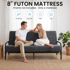 HOMBYS 8 Inch Memory Foam Futon Mattress Full Size, Split Foldable Futons Sofa Couch Bed Floor Mattress, Convertible Sofa Bed Mattress Fits Most Daybed and Futon Frames, 75" x 54"(Frame Not Included)