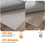 Non-Slip Rug Pad 6x9 Ft – 6'x9' PVC Anti-Slip Carpet Gripper Mat, 6 by 9 Feet Non Slip Pad for Area Rugs, Under Rug Padding for Hardwood Floors, Carpet Gripper Mat for Floors