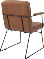 OSP Home Furnishings GT Faux Leather Accent Chair with Padded Armrests and Metal Frame, Sand