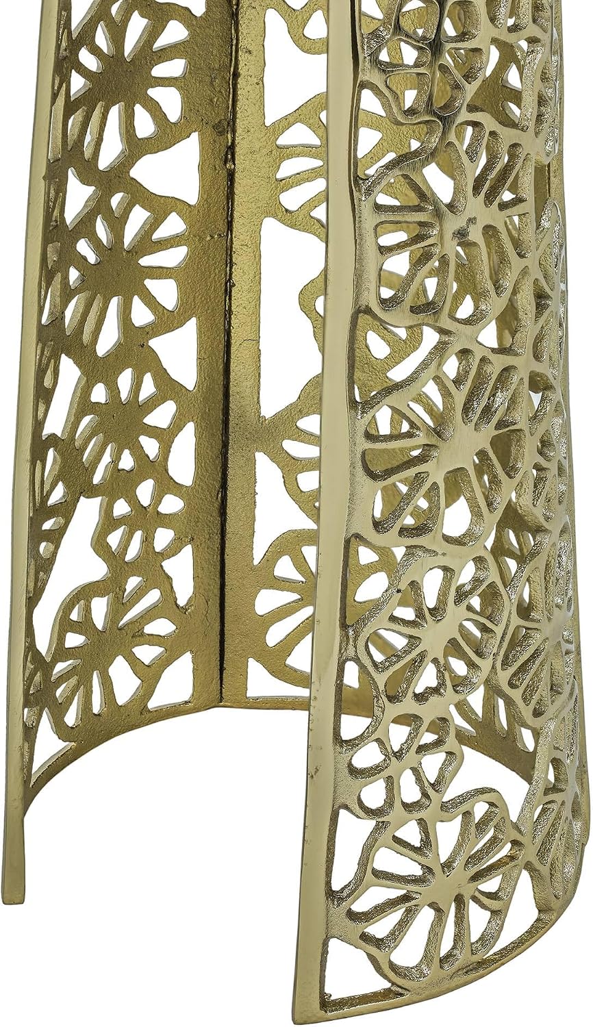 Gold Side Table with White Marble Top | Decorative Modern End Table | Aluminum Base | Accent Table for Living Room | 11x11x21.25