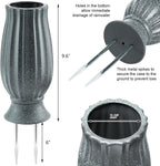 10” Cemetery Vases with Metal Spike for Artificial Flower Grave Decorations | Headstones Flower Holder with Drainage Hole for Artificial Flowers-Cemetery Vases for Grave Memorials Sympathy Gift