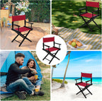 Director Chair Replacement Canvas, Directors Chair Replacement Covers For Beach Chairs, White Black Red Rainbow Canvas Seat Stool Protector For Home Director (Red)