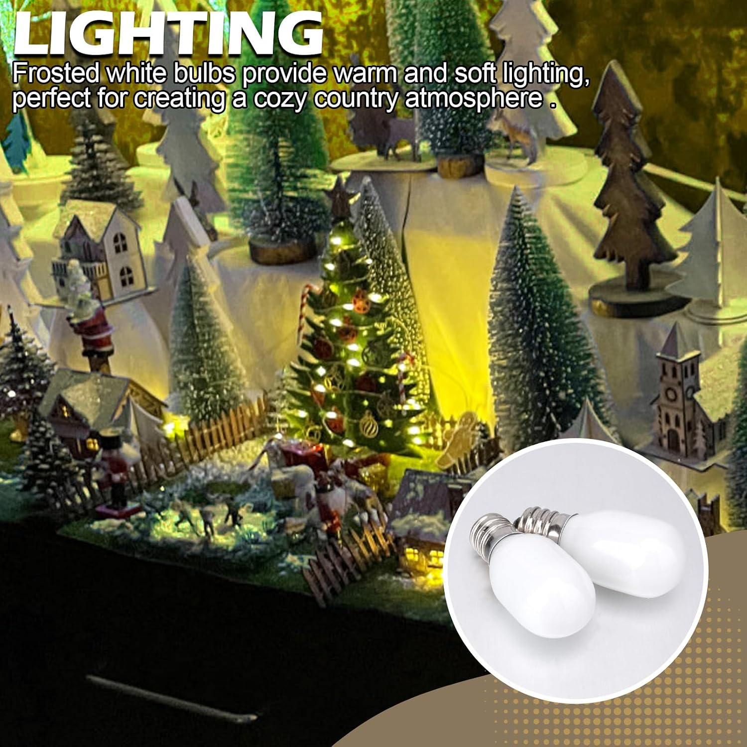 3 Packs E12 120V Light Bulbs for with Various Miniature Village Buildings and Accessories