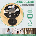 Shahoo Round Bar Table, Cocktail Table with Metal Base & MDF Top, Counter Height Pub Table for Dining Room, Living Room, Kitchen, Bar, Pub, Cafe, Black