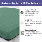 IPYNBAP Chair Cushions for Dining Chairs, Kitchen Chair Cushions, 16'' x 16'' x 2'', Non Slip Indoor Seat Cushions, Chair Pads for Dining Chairs with Ties & Removable Cover, Set of 4, Dark Green