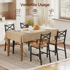 MAHANCRIS Dining Chair Set of 4, Rustic Wooden Kitchen Chairs with Backrest, Farmhouse Dining Chairs for Kitchen, Industrial Style Chair with Metal Frame, Easy Assembly, Rustic Brown TBHR1001S4