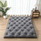 SHOUREN Japanese Futon Mattress Floor Mattress 3" Tatami Mat,Shredded Memory Foam Foldable Roll Up and Portable Sleeping Pad Suitable for Camping,Guest Room,Grey 39"X80" Twin Size