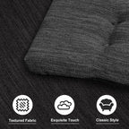 baibu Set of 2 Memory Foam Stool Cushion Rectangular, Dual-Layer Design Saddle Stool Pads Bar Stool Cushions with Four Straps- 2 Pads Only (Gray-Black, 18x9.5x1.5in)