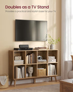 VASAGLE MAEZO Collection - Bookshelf, Bookcase, Cube Shelf with 8 Compartments, Storage Shelf, for Living Room, Home Office, Dining Room, 9.4 x 47.1 x 30.3 Inches, Honey Brown ULBC193KB01S