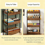 GOWE Stable Wood Storage Organizer,Fruit Vegetable Storage Rack Stand,Wine Rack Stand