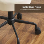 Heavy Duty Extra Wide Thick Cushion Seat Adjustable Height Swivel Rolling Stool for Clinic, Salon, Tattoo, Office, Bar and Home - NAIA 502 (Vanilla, Standard)