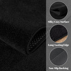 qulint Hallway Runner Rug 2x8, Black Kitchen Runner Rugs Non Skid Washable Thickened Memory-Foam Indoor Bedroom Rug, Modern Minimalist Solid Soft Carpet for Living Room Entryway Home Decor