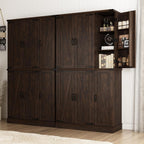 Hlivelood 71" Tall Kitchen Pantry,Farmhouse Storage Cabinet with Barn Doors,Organizer,Rustic Wood Cupboard,Farmhouse Pantry Cabinet for Kitchen,Dining Room,Living Room(Brown)