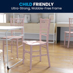 Flash Furniture Hercules Series Children's Resin Event Chairs, Commercial/Residential All Occasion Chairs for Kids, 330 lb. Static Weight Capacity, Set of 10, Pink
