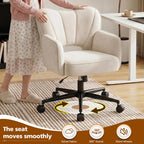 DurayLoly Desk Chair with Shell Back, Vanity Chair with Adjustable Height, Comfy Chair for Makeup Room, Bedroom, Work & Relaxation，Beige