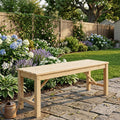 FORTUNO Natural Outdoor Wood Bench Indoor Backless Porch Rustic Square Fir Log Solid Wood Fire Pit Bench for Patio Garden Deck and Backyard, 55" W×15.7" D×17.7" H, Natural