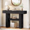 Tribesigns 41.34-Inch Farmhouse Console Table, 2-Tier Narrow Sofa Table Behind The Couch, Entryway Furniture with Storage Shelves for Hallway Foyer Living Room, Black