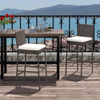 RELAX4LIFE Outdoor Bar Stools Set of 2 - Wicker Rattan Patio Barstools Tall Chairs w/Back, Footrest, Seat Cushions & Metal Frame, 400LBS Weight Capacity, 30’’ Counter Height Bar Stools (1, Mix Brown)