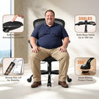 FelixKing Office Chair, Ergonomic Desk Chair with Wheels, Adjustable Lumbar Support & Height, 360° Swivel Mesh Computer Chair with Flip-up Arms (Black)