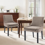 Dining Chairs Set of 4 – Extra Wide & Padded Fabric Dining Chairs with Solid Wood Legs, High-Density Foam Cushion, Mid-Back Modern Kitchen Chairs for Comfortable Everyday Use