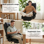 Big and Tall Comfy Office Chair,Ergonomic High Back Executive Desk Chair with Foot Rest,Heavy Duty Reclining Computer Chair with Wide Spring Cushion for Cross Legged,Home,Office,Gaming