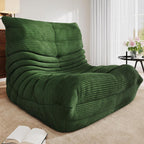 YITAHOME Bean Bag Chairs for Adults, Giant Lazy Floor Sofa with Memory Foam, Comfy Cordury Fireside Chair Beanbags for Living Room Apartment Dorm Office, Green