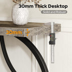 39.4" Entryway Table, Industrial Console Table for Entryway with Anti-Tilt Design, Narrow Wood Accent Sofa Table Behind Couch with Double Circle Base for Hallway, Living Room, Foyer (Industrial Grey)