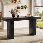Tribesigns 70.9" Extra Long Bar Table, Rectangular Counter Height Pub Table, Modern Farmhouse Bar Height Table Home Bar Units for Kitchen Island, Bistro, Black