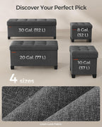 SONGMICS Storage Ottoman, Small Ottoman Foot Rest with Legs, 15 x 15 x 15.7 Inches Foot Stool, Load up to 660 lb, for Living Room, Bedroom, Dorm, Dark Gray ULSF14GYZ