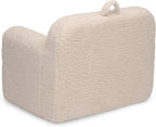 Delta Children Cozee Sherpa Chair – Customize with Name – Foam Kids Chair for Ages 18 Months and Up, Cream