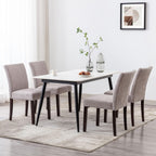 Watson & Whitely Upholstered Dining Chairs Set of 4, Fabric Armless Dining Room Chairs with Solid Wood Legs & Back Side Chair for Kitchen, Living Room, Restaurant, Gray